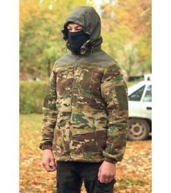 Флисовая кофта военная 340 г.м. с капюшоном MultiCam