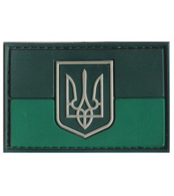 Шеврон ПВХ Флаг с Тризубом зеленый