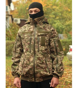 Куртка SoftShell военная на манжетах хищник