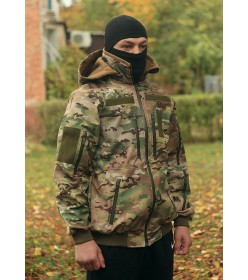 Куртка SoftShell военная на манжетах MultiCam