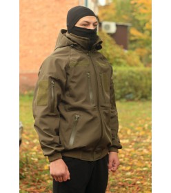 Куртка SoftShell военная на манжетах олива